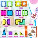 250 PCS 3D STEM Educational Magnetic Tiles for Kids Magnetic Blocks for Kids Magnetic Building Blocks Set