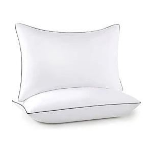 Bed Pillows for Sleeping 2 Pack Standard Size - Luxury Quality Hotel Collection Pillows with Premium Plush Fiber - Soft Gel Pillows for Stomach Back & Side Sleepers (Standard) 8*8