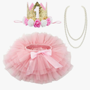BGFKS Baby Girls Soft Tutu Skirt with Diaper Cover,1st Birthday Party Tutu Skirt Sets M