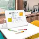 Dry Erase Magnetic White Board, 16" x 12" Double-Sided Desktop Whiteboard with Stand, Portable Small Whiteboard Set for Drawing, Office, Home