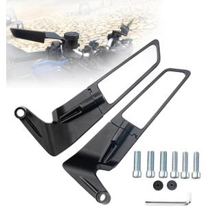 Xintre Motorcycle Mirrors Universal 10MM and 8MM Stealth Mirrors Motorcycle Wind Wing Side Mirror Rotating Rear View Mirror Compatible with Duke 390 250 Yamaha MT-07 Kawasaki Z400 Z650 Z900 Z1000 etc