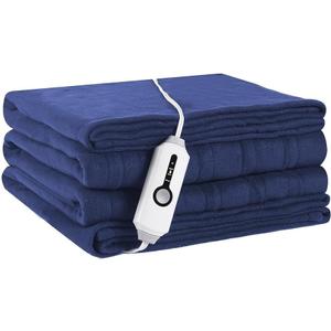 Heated Blanket Electric Blanket Full Size 72''x84'' with 4 Heating Levels, 10 Hour Auto Shut Off, Machine Washable, Soft Warming Blanket for Couch, Bed, Office - Dark Blue