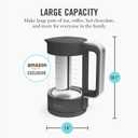 Martha Stewart Electric Kettle with Removable Stainless Steel Tea Infuser, Glass Carafe1.7L (7 Cups), Hot Water Boiler, 4 Presets, Keep Warm & Auto Shut-Off, Cordless 360 Swivel Base, Caviar Gray