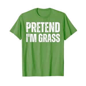 Lazy Halloween Costume Shirt, Pretend I'm Grass T-Shirt, Small