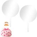 2 Pieces 6 Inch Acrylic Cake Topper Blank Round Clear DIY Birthday Cake Topper for Birthday Custom Wedding Festival Party