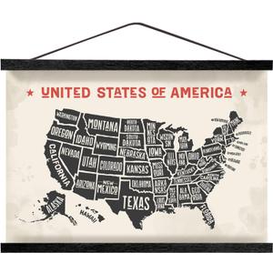 Magnetic Poster Hanger Frame for 20x30 20x28 20x20 Movie Music Posters Wall Art,Black Wood Picture Frames for Canvas Diamond Map Decor, Living Room Calendar Banner Tapestry Photo Hanging Stand