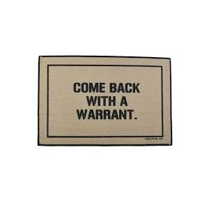 Treasure Gurus Funny Come Back with A Warrant Tan Welcome Doormat Novelty Outdoor Entry Door Mat