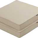 Outdoor Chair Cushions 22 x 22 Inch Water Resistant Patio Chair Cushions with Tie Color Fastness Thick Outdoor Seat Cushion for Garden Lawn Patio Furniture Cream Set of 2