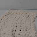 L'AGRATY Chunky Knit Blanket Throw: 30''x40'' Chenille Chunky Knitted Throw Blanket for Bed Couch - Handmade Thick Big Cable Knit Blanket - Large Chunky Crochet Rope Blanket for Home Decor(Ivory)