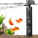 Aquarium Filter for 100-180 Gallons,3 in1 Adjustable Ultra-Quiet Fish Tank Filters,528GPH Powerful Pump Submersible Aquarium with Filtration Water Circulation, Air Supply