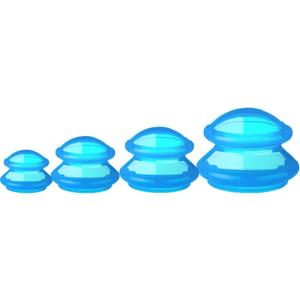 4 Sizes Cupping Therapy Professional Silicone Cupping Set,Suitable for Body Massage/Deep Myofascial Release/Pain Relief/Muscle Relaxation & More (Blue)