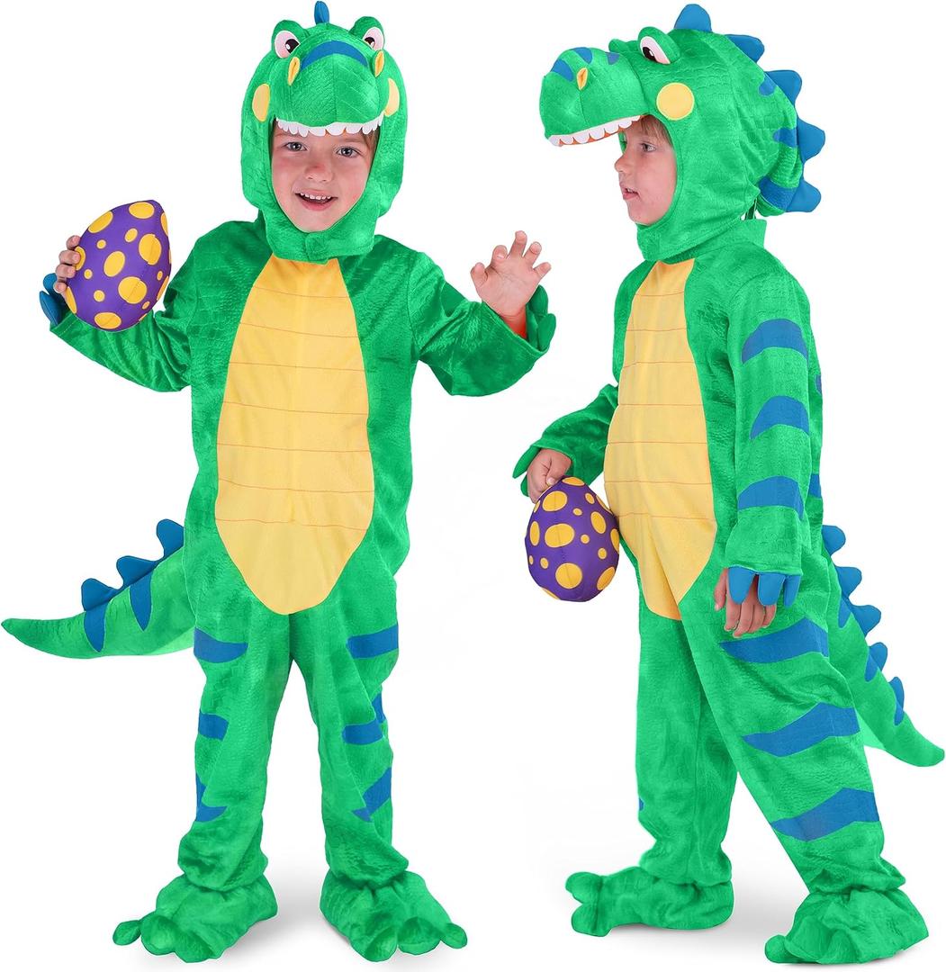 Spooktacular Creations Halloween Dinosaur Costume Kids, T-Rex Costume Toddler with Egg for Baby Child Halloween Dressup Party (18-24 Months, Green)