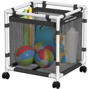Pool Storage Bin, 45 Gallons, Holder for Noodles, Toys, Floats, Towels, Mesh Organizer for Swimming Equipments, Mini Style