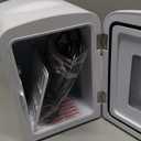 Antarctic Star Mini Compact Refrigerator with Gaming Light, 4L Capacity/ 6 Cans Portable Mini Fridge, for Bedroom, Car, Office and Dorm, Small Cooler for Cosmetics, Beverage and Food, White