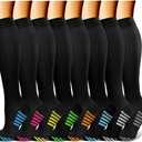 CHARMKING Compression Socks for Women & Men Circulation (8 Pairs) 15-20 mmHg is Best Support for Athletic Running,Cycling (Large-X-Large, 29 Grey/Blue/Pink/Yellow/Purple)