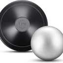 Deekin 2 Pcs Shot Put Rubber Discus Black Ball for School Track and Field Discuses for Outdoor Practice Throwing