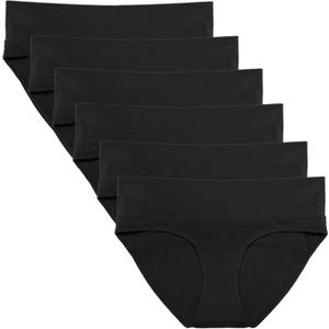 Intimate Portal Maternity Underwear | Pregnancy Postpartum Panties | Foldable Briefs Under the Bump (Medium, 6-pk Black)
