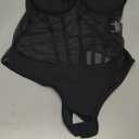 OYOANGLE Women's Mesh Strapless Corset Bodysuit Sleeveless Slim Fitted Tube Top Bodysuits Party Clubwear (Large, Black)