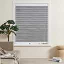 Cordless Zebra Blinds for Indoor Windows Free-Stop Zebra Shades Dual Layer Light Filtering Sheer Shades Roller Window Blinds for Home (26" W X 72" H, Grey)