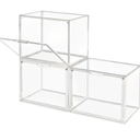 Clear Stackable Plastic Storage Bins with Magnetic Lid, Dustproof Book & Cosmetic Display Cases, Large Figures Collectibles Showcase, Shoe Box, Protection Organizer (Transparent, 3)