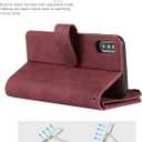 iCoverCase for iPhone X/XS Wallet Case with Card Holder and Wrist Strap, PU Leather Kickstand Card Slots Zipper Pocket Magnetic [Detachable] Flip Cover Case 5.8 Inch (Claret)