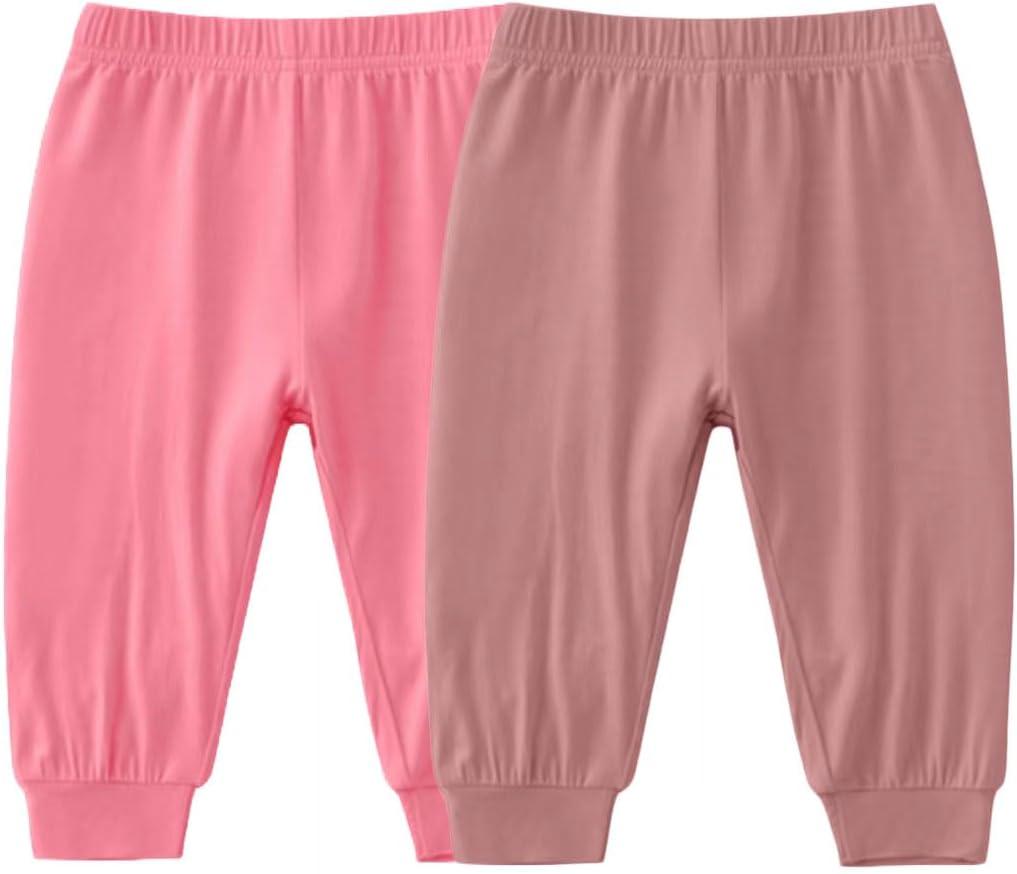 Baby Boys Girls Bamboo Viscose Jogger Pants Infant Toddler Bloomers Kids Harem Pants (Pink)