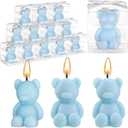 Hoolerry 30 Pcs Baby Shower Favors Mini Bear Candles Party Favors with Boxes Handmade Bear Shaped Candles Bulk for Baby Shower Boys Girls Wedding Gender Reveal Party Guest (Light Blue)