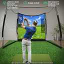 Golf Simulators for Home,11 * 8FT Golf Net with Simulator Impact Screen and Target Cloth, Portable Heavy Duty Golf Hitting Net for Outdoor Indoor with 1,500 Actual Impact Tests