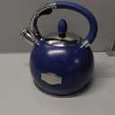 SUSTEAS Stove Top Whistling Tea Kettle - Food Grade Stainless Steel Teakettle Teapot with Cool Touch Ergonomic Handle, With 1 Silicone Pinch Mitt Included, 2.64 Quart,NAVY BLUE