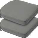 BPS 18 x 19 Inch Outdoor Chair Cushion Set of 2, Fade-Resistant and Water-Resistant Solution-Dyed Polyester Fabric Patio Chair Cushions with Straps for Outdoor/Indoor Dining Chairs