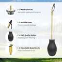 2 Pack Diatomaceous Earth Powder Duster, Garden Powder Dispenser Diatomaceous Earth Applicator, Bulb Duster Sprayer for Home Powder with 9.8 in Extension Nozzle & Retractable Funnel & Measuring Spoon