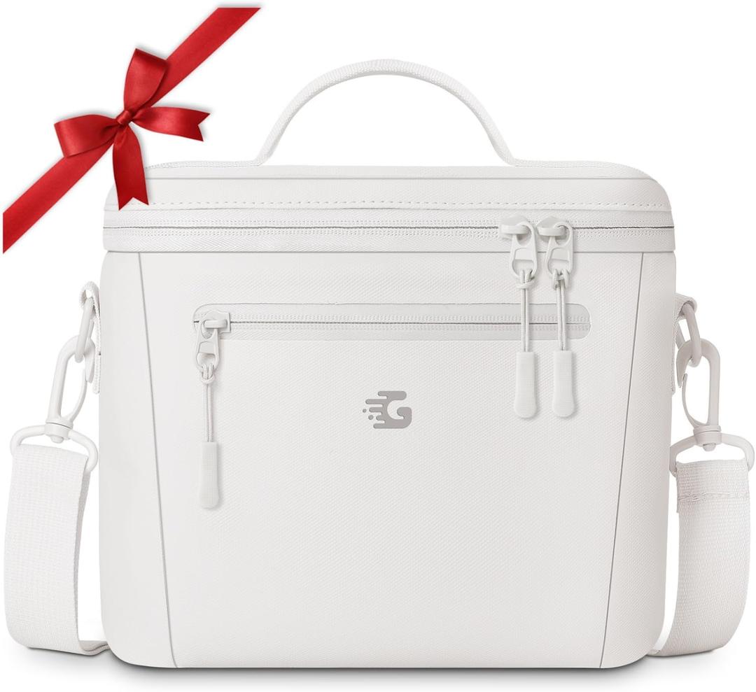 GLORIEROO Insulated Lunch Box Bag Women Girls - Waterproof Leakproof Lightweight Reusable Cooler for School Work Picnic - Back to School (Small 8L, Beige)