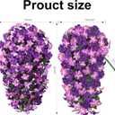 HyeFlora Artificial Flowers for Outdoors, 2pcs Faux Hanging Morning Glory Silk Fake Flowers Lifelike Artificial Plants UV Resistant Flowers for Outside Planter Patio Garden Porch Decor (Purple Red)