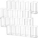 Juexica 4 Pack Clear Pencil Holder Acrylic 6 Compartments Makeup Brush Organizer Pencil Cup Stationery Holder for Desk Accessories Cosmetic Brush Storage Box for Office Dorm Bathroom Kitchen