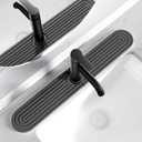 Diatomite Sink Splash Guard - DryingNeat Kitchen Faucet Mat, Instant Dry Water Absorbing Stone Tray for Sink, Durable Black Protector for Kitchen Bathroom Counter [Dark Grey, 23.6"x 3.9"]