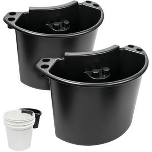 ROBLOCK 2 Pcs 5 Gallon Car Detailing Bucket Tool Organizer, 12" x 8.27" Portable & Multipurpose Car Wash Bucket Tool Caddy with Drainage Hole for Accessories, Home Cleaning, Gardening, Camping