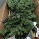 3FT Pre-lit Artificial Small Mini Christmas Tree with Warm White Multi-Color LED Lights, Remote Control and Timer, Perfect for Xmas Tabletop Decorations, Home, Kitchen, Dining Table top Green