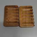 SUBEKYU Wooden Soap Dishes for Bathroom/Shower, Bar Soap Holder with Self Draining Tray, Natural Waterfall Drain Soap Saver, Teak (2P)