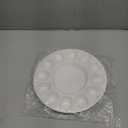 Easter 10.2 Inch Ceramic Deviled Egg Tray Platters Holds 12 Holes White Porcelain Serving Dish Containers for Hard Boiled Eggs Desserts for Dishwasher, Microwave, Freezer Oven Safe