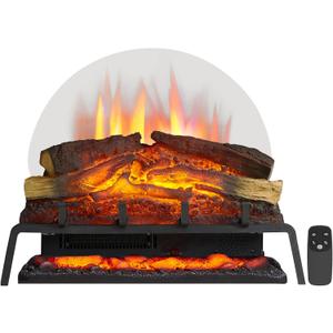 LegendFlame 25" W Free Standing Electric Fireplace Log Set (EF484), Fireplace Insert, Heater 750W/1500W, Crackling Sound, Remote Control, Nora 25" Oak