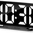 LED Digital Alarm Clock for Bedroom, Plug in Clocks with Dual Alarm/Snooze/Temperature Waterproof 3 Brightness Level, Big Numbers Display and Battery Backup for Desk, Table, Office (Black Case + White Digit)