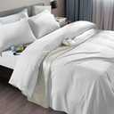 SONORO KATE Bed Sheet Set Super Soft Microfiber 1800 Thread Count Luxury Egyptian Sheets Fit 18-24 Inch Deep Pocket Mattress Wrinkle-6 Piece (White, Queen)