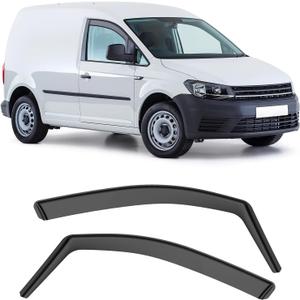 GEARMONSTER Car Window Deflectors Black Compatible with VW Caddy 2005-2018 Car Window Rain Protection Integrated Deflectors