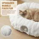 Extra Large Cat Tunnel, 47.2in Luxury Tunnel for Large Cats, Extra Long Bubble Fleece Big Cat Tunnel for Cats with Washable Mat, Skin-Friendly Large Tunnel for Cats, Puppy, Rabbits White