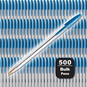 BIC Cristal Xtra Smooth Blue Ballpoint Pens, Medium Point (1.0mm), 500-Count Box, Extra Smooth and Reliable Ballpoint Pens
