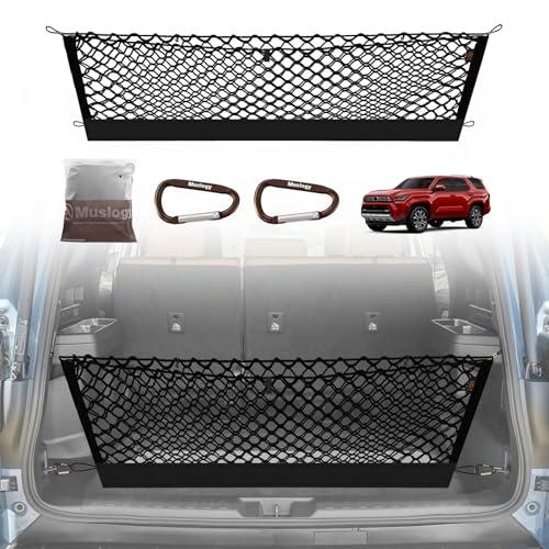 Muslogy Envelope Style Trunk Cargo Net Compatible with 2025 2026 Toyota 4Runner Accessories Custom Fit Trunk Organizer Upgraded Mesh Storage Luggage Net with Metal Hooks