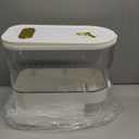 Sooyee 11Lbs Rice Dispenser, Large Grain Container Storage with Lid Measuring Cylinder Moisture Proof Household Cereal Dispenser Bucket for Kitchen Soybean Corn,Clear and White