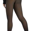 Spring Water Fleece Lined Tights Leggings Women, Black Tights Thermal Warm One Lined Design Sheer Skintone for Winter (Large, Caramel Cloud)