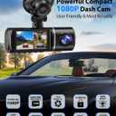 Dash Cam Front and Rear, 1080P Dash Camera for Cars, 3 Channel Car Camera Front Rear and Inside with 32GB Card, Loop Recording, Night Vision, HDR, 24Hr Parking, G-Sensor