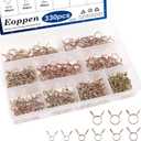 330pcs 5-13mm Spring Hose Clamps Small Hose Clamps Fuel Line Hose Water Pipe Air Tubing Spring Clips Clamps Assortment Kit (9 Sizes)